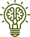 Ícone de uma lâmpada com um cérebro no centro, simbolizando o processo de ideação e criação de hipóteses de negócio